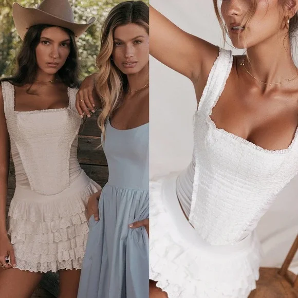 HOUSE OF CB 'Catalina' White Broderie Anglais Corset - Picture 2 of 11